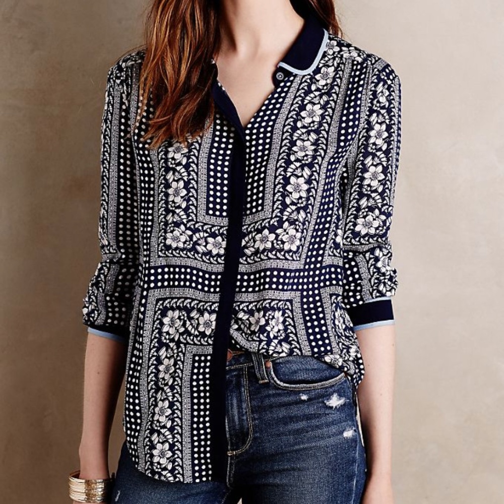 Anthropologie Maeve Art House Blouse 12